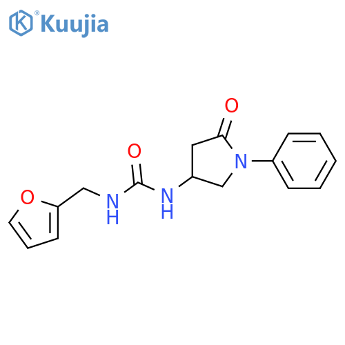 1-(furan-2-yl)methyl-3-(5-oxo-1-phenylpyrrolidin-3-yl)urea structure