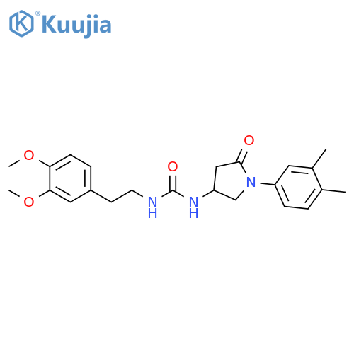 1-2-(3,4-dimethoxyphenyl)ethyl-3-1-(3,4-dimethylphenyl)-5-oxopyrrolidin-3-ylurea structure