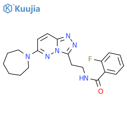 N-{2-6-(azepan-1-yl)-1,2,4triazolo4,3-bpyridazin-3-ylethyl}-2-fluorobenzamide structure