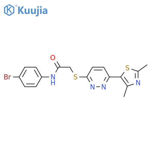 N-(4-bromophenyl)-2-{6-(2,4-dimethyl-1,3-thiazol-5-yl)pyridazin-3-ylsulfanyl}acetamide structure