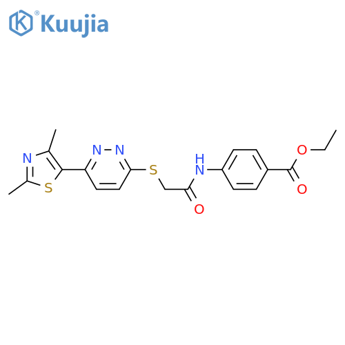 ethyl 4-(2-{6-(2,4-dimethyl-1,3-thiazol-5-yl)pyridazin-3-ylsulfanyl}acetamido)benzoate structure