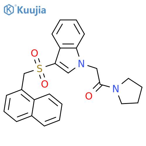 2-{3-(naphthalen-1-yl)methanesulfonyl-1H-indol-1-yl}-1-(pyrrolidin-1-yl)ethan-1-one structure
