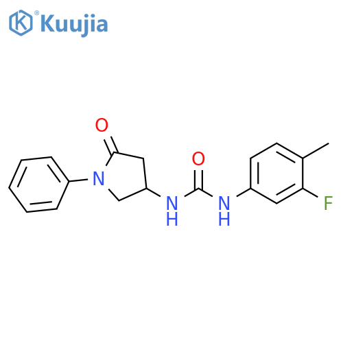 1-(3-fluoro-4-methylphenyl)-3-(5-oxo-1-phenylpyrrolidin-3-yl)urea structure