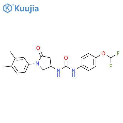 1-4-(difluoromethoxy)phenyl-3-1-(3,4-dimethylphenyl)-5-oxopyrrolidin-3-ylurea structure