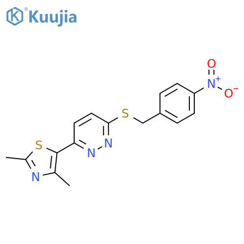 3-(2,4-dimethyl-1,3-thiazol-5-yl)-6-{(4-nitrophenyl)methylsulfanyl}pyridazine structure