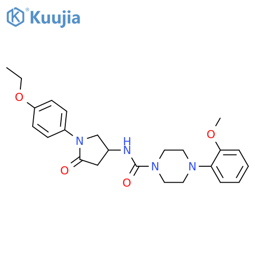 N-1-(4-ethoxyphenyl)-5-oxopyrrolidin-3-yl-4-(2-methoxyphenyl)piperazine-1-carboxamide structure