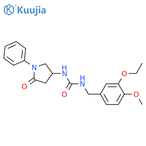 1-(3-ethoxy-4-methoxyphenyl)methyl-3-(5-oxo-1-phenylpyrrolidin-3-yl)urea structure
