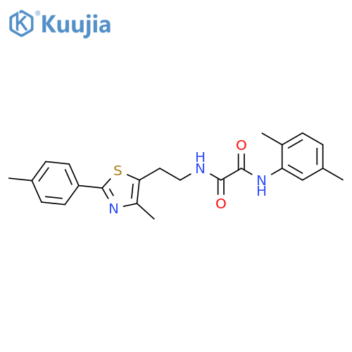 N'-(2,5-dimethylphenyl)-N-{2-4-methyl-2-(4-methylphenyl)-1,3-thiazol-5-ylethyl}ethanediamide structure
