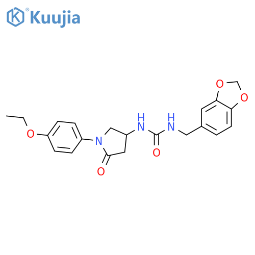 1-(2H-1,3-benzodioxol-5-yl)methyl-3-1-(4-ethoxyphenyl)-5-oxopyrrolidin-3-ylurea structure