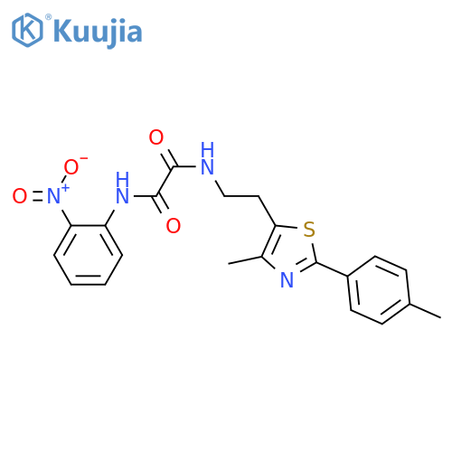 N-{2-4-methyl-2-(4-methylphenyl)-1,3-thiazol-5-ylethyl}-N'-(2-nitrophenyl)ethanediamide structure