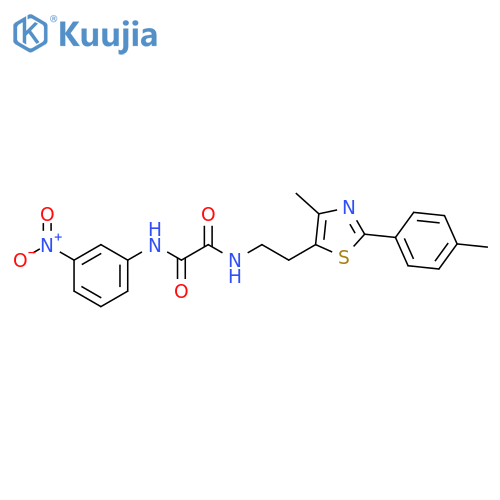 N-{2-4-methyl-2-(4-methylphenyl)-1,3-thiazol-5-ylethyl}-N'-(3-nitrophenyl)ethanediamide structure