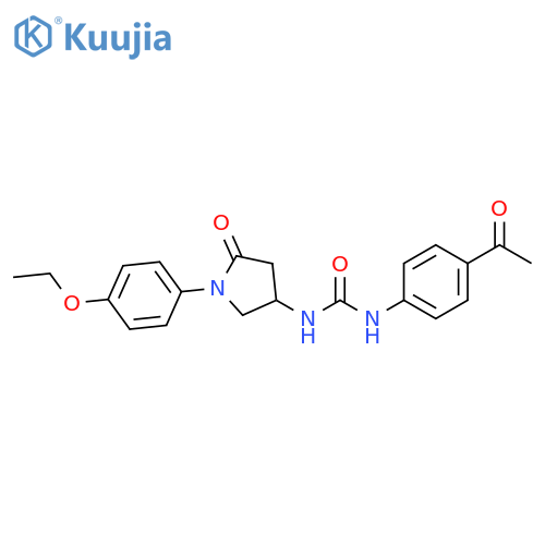 1-(4-acetylphenyl)-3-1-(4-ethoxyphenyl)-5-oxopyrrolidin-3-ylurea structure