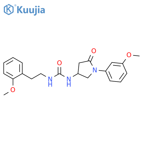 3-1-(3-methoxyphenyl)-5-oxopyrrolidin-3-yl-1-2-(2-methoxyphenyl)ethylurea structure