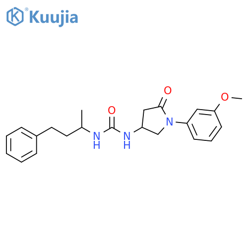 3-1-(3-methoxyphenyl)-5-oxopyrrolidin-3-yl-1-(4-phenylbutan-2-yl)urea structure