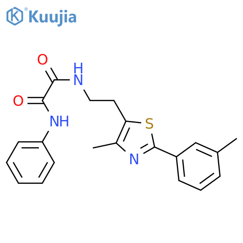 N-{2-4-methyl-2-(3-methylphenyl)-1,3-thiazol-5-ylethyl}-N'-phenylethanediamide structure