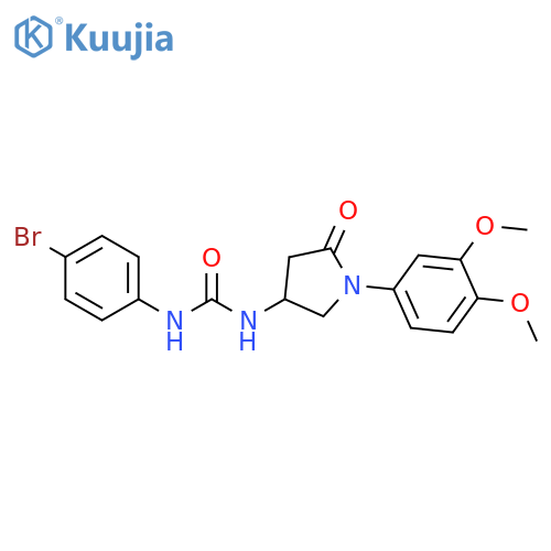1-(4-bromophenyl)-3-1-(3,4-dimethoxyphenyl)-5-oxopyrrolidin-3-ylurea structure