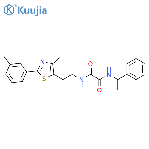 N-{2-4-methyl-2-(3-methylphenyl)-1,3-thiazol-5-ylethyl}-N'-(1-phenylethyl)ethanediamide structure