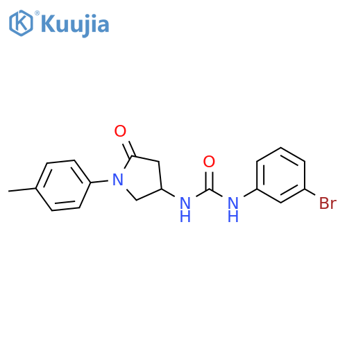 1-(3-bromophenyl)-3-1-(4-methylphenyl)-5-oxopyrrolidin-3-ylurea structure