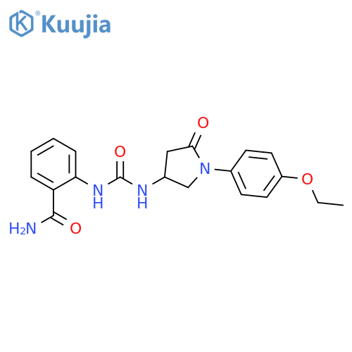2-({1-(4-ethoxyphenyl)-5-oxopyrrolidin-3-ylcarbamoyl}amino)benzamide structure