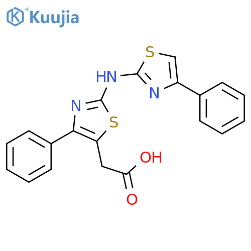 5-Thiazoleacetic acid, 4-phenyl-2-[(4-phenyl-2-thiazolyl)amino]- structure