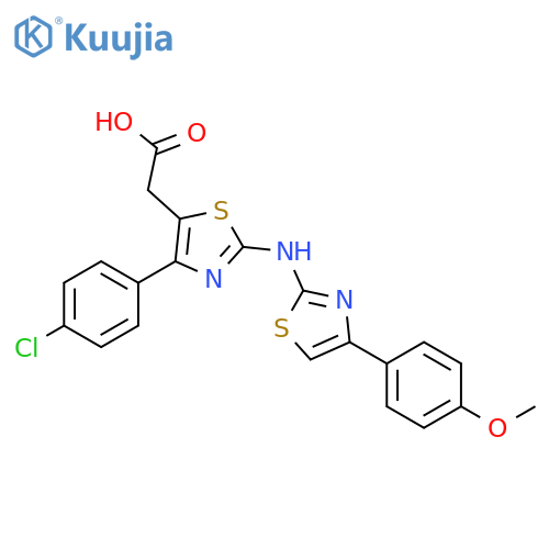 5-Thiazoleacetic acid, 4-(4-chlorophenyl)-2-[[4-(4-methoxyphenyl)-2-thiazolyl]amino]- structure