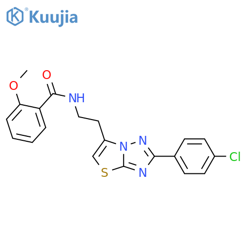 N-{2-2-(4-chlorophenyl)-1,2,4triazolo3,2-b1,3thiazol-6-ylethyl}-2-methoxybenzamide structure