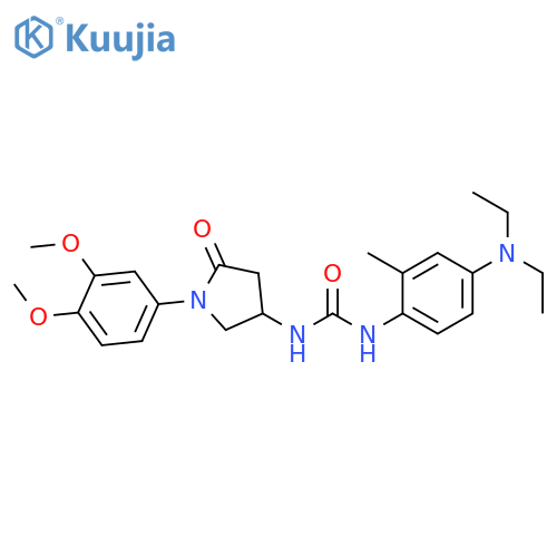 1-4-(diethylamino)-2-methylphenyl-3-1-(3,4-dimethoxyphenyl)-5-oxopyrrolidin-3-ylurea structure