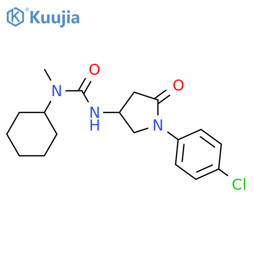 3-1-(4-chlorophenyl)-5-oxopyrrolidin-3-yl-1-cyclohexyl-1-methylurea structure