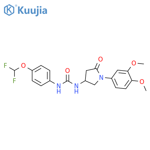 1-4-(difluoromethoxy)phenyl-3-1-(3,4-dimethoxyphenyl)-5-oxopyrrolidin-3-ylurea structure