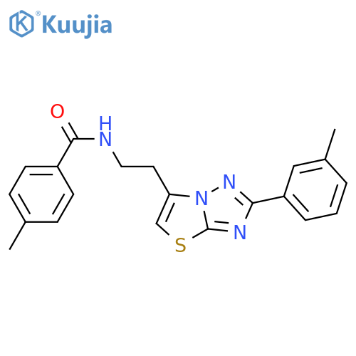 4-methyl-N-{2-2-(3-methylphenyl)-1,2,4triazolo3,2-b1,3thiazol-6-ylethyl}benzamide structure