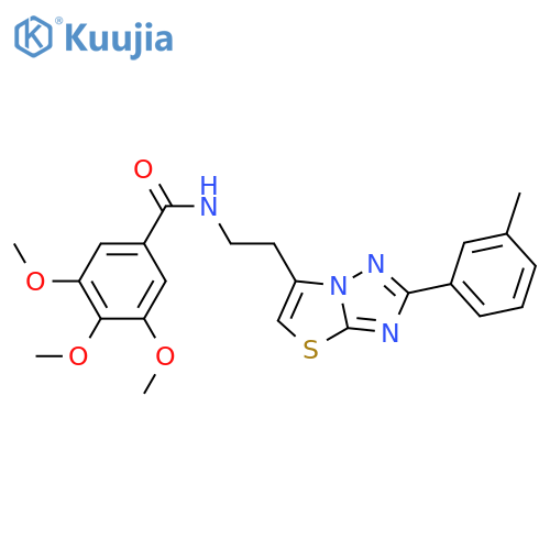 3,4,5-trimethoxy-N-{2-2-(3-methylphenyl)-1,2,4triazolo3,2-b1,3thiazol-6-ylethyl}benzamide structure