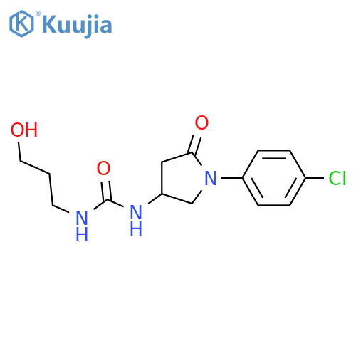 1-1-(4-chlorophenyl)-5-oxopyrrolidin-3-yl-3-(3-hydroxypropyl)urea structure