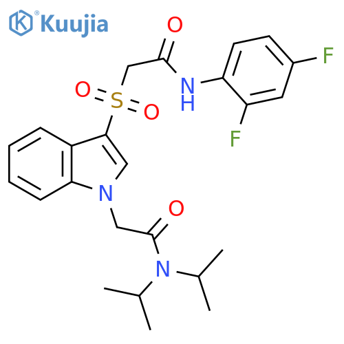 2-(3-{(2,4-difluorophenyl)carbamoylmethanesulfonyl}-1H-indol-1-yl)-N,N-bis(propan-2-yl)acetamide structure