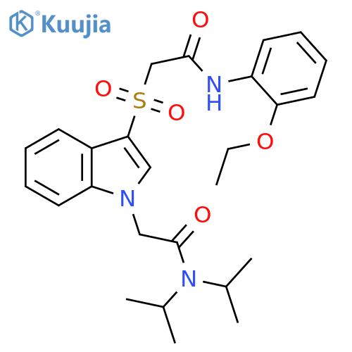 2-(3-{(2-ethoxyphenyl)carbamoylmethanesulfonyl}-1H-indol-1-yl)-N,N-bis(propan-2-yl)acetamide structure