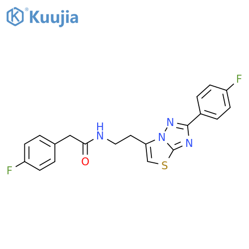 2-(4-fluorophenyl)-N-{2-2-(4-fluorophenyl)-1,2,4triazolo3,2-b1,3thiazol-6-ylethyl}acetamide structure
