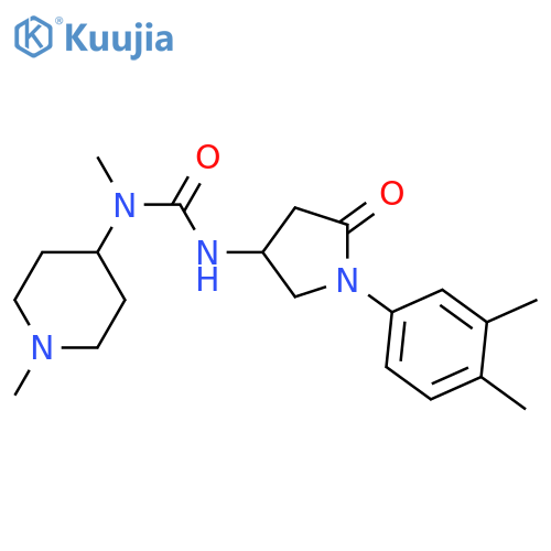 3-1-(3,4-dimethylphenyl)-5-oxopyrrolidin-3-yl-1-methyl-1-(1-methylpiperidin-4-yl)urea structure