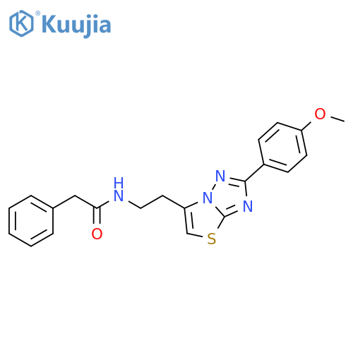 N-{2-2-(4-methoxyphenyl)-1,2,4triazolo3,2-b1,3thiazol-6-ylethyl}-2-phenylacetamide structure