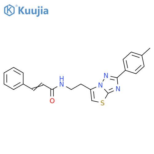 (2E)-N-{2-2-(4-methylphenyl)-1,2,4triazolo3,2-b1,3thiazol-6-ylethyl}-3-phenylprop-2-enamide structure