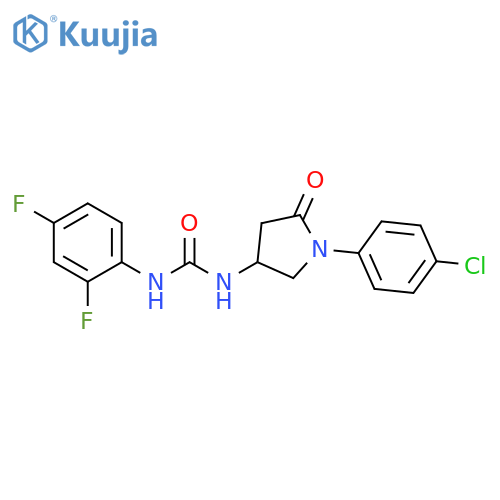 3-1-(4-chlorophenyl)-5-oxopyrrolidin-3-yl-1-(2,4-difluorophenyl)urea structure