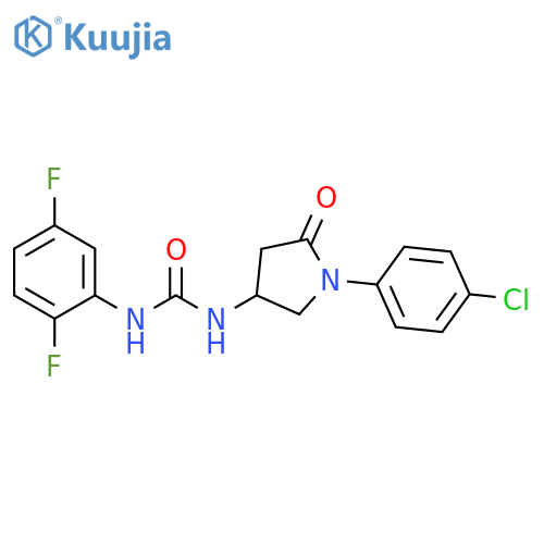 3-1-(4-chlorophenyl)-5-oxopyrrolidin-3-yl-1-(2,5-difluorophenyl)urea structure