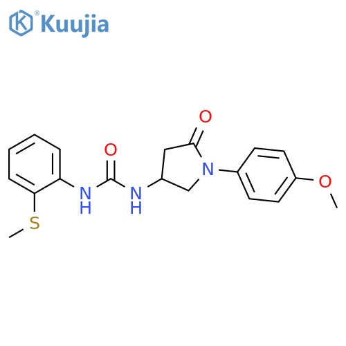 3-1-(4-methoxyphenyl)-5-oxopyrrolidin-3-yl-1-2-(methylsulfanyl)phenylurea structure