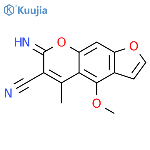 7H-Furo[3,2-g][1]benzopyran-6-carbonitrile, 7-imino-4-methoxy-5-methyl- structure