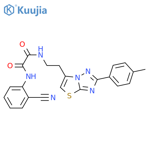 N'-(2-cyanophenyl)-N-{2-2-(4-methylphenyl)-1,2,4triazolo3,2-b1,3thiazol-6-ylethyl}ethanediamide structure