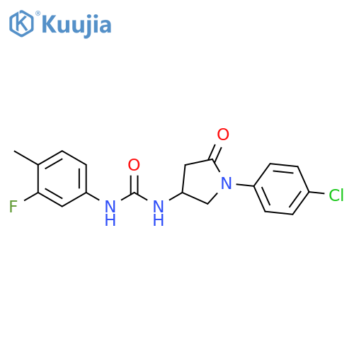 3-1-(4-chlorophenyl)-5-oxopyrrolidin-3-yl-1-(3-fluoro-4-methylphenyl)urea structure