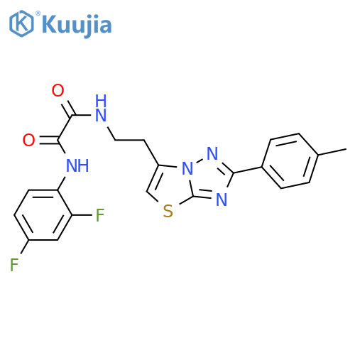N'-(2,4-difluorophenyl)-N-{2-2-(4-methylphenyl)-1,2,4triazolo3,2-b1,3thiazol-6-ylethyl}ethanediamide structure