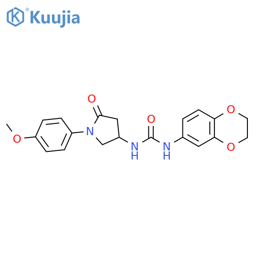 1-(2,3-dihydro-1,4-benzodioxin-6-yl)-3-1-(4-methoxyphenyl)-5-oxopyrrolidin-3-ylurea structure