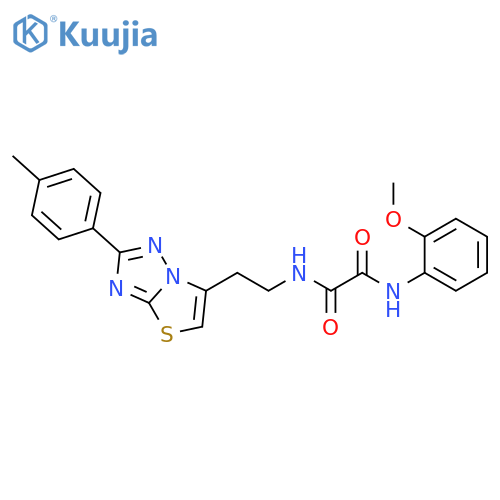 N'-(2-methoxyphenyl)-N-{2-2-(4-methylphenyl)-1,2,4triazolo3,2-b1,3thiazol-6-ylethyl}ethanediamide structure