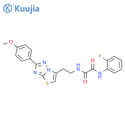 N'-(2-fluorophenyl)-N-{2-2-(4-methoxyphenyl)-1,2,4triazolo3,2-b1,3thiazol-6-ylethyl}ethanediamide structure