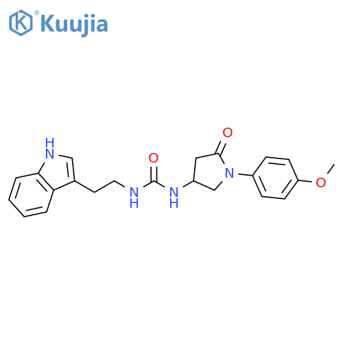 1-2-(1H-indol-3-yl)ethyl-3-1-(4-methoxyphenyl)-5-oxopyrrolidin-3-ylurea structure