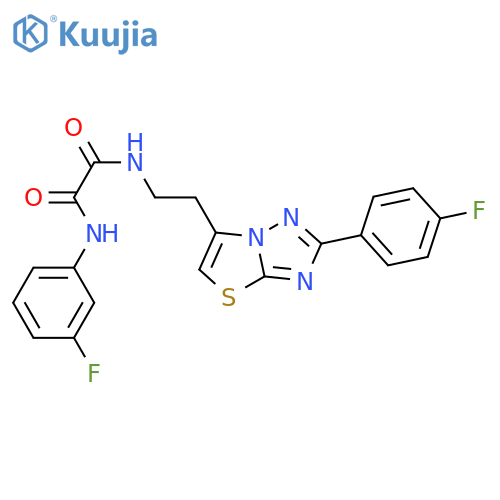 N'-(3-fluorophenyl)-N-{2-2-(4-fluorophenyl)-1,2,4triazolo3,2-b1,3thiazol-6-ylethyl}ethanediamide structure